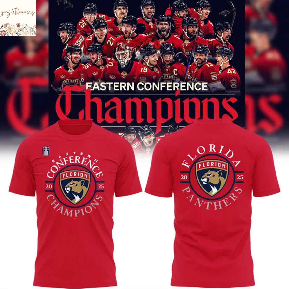 2025 Eastern Conference Champs Florida Panthers 3D T-Shirt - Red 2025 Eastern Conference Champs Florida Panthers 3D T-Shirt - Red