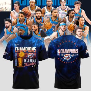 2025 NBA Champions OKlahoma City Thunder Neon 3D T-Shirt