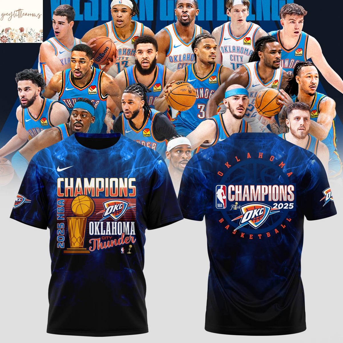 2025 NBA Champions OKlahoma City Thunder Neon 3D T-Shirt 2025 NBA Champions OKlahoma City Thunder Neon 3D T-Shirt