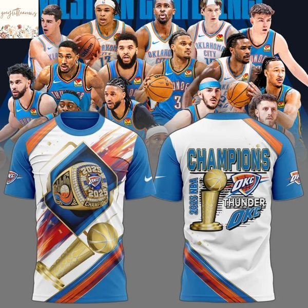 2025 Oklahoma City Thunder Champions NBA Finals 3D T-Shirt