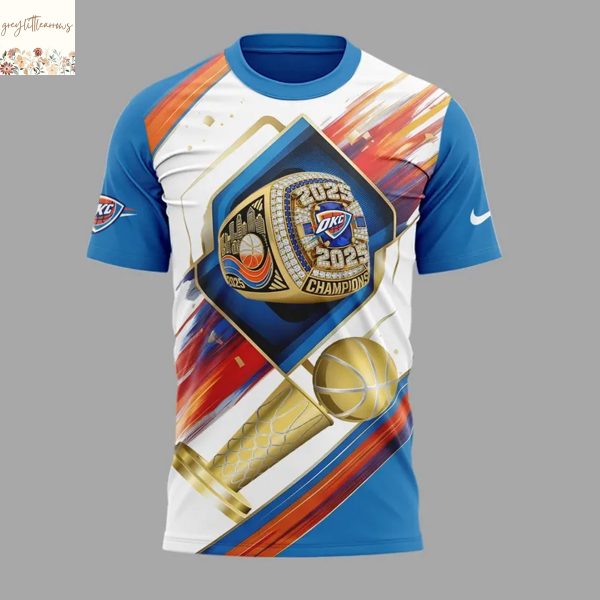 2025 Oklahoma City Thunder Champions NBA Finals 3D T-Shirt