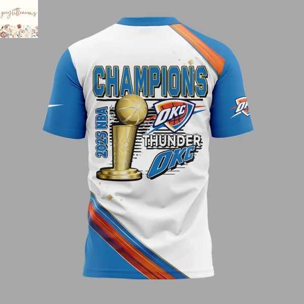 2025 Oklahoma City Thunder Champions NBA Finals 3D T-Shirt