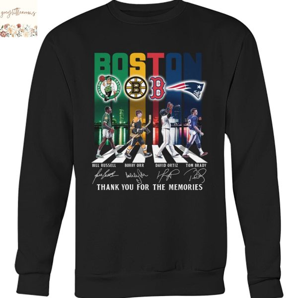 Boston Celtics x Boston Bruins  x Boston Red Sox x New England Patriots Signature Thank You For The Memories Unisex T-Shirt