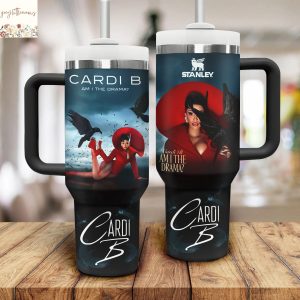 Cardi B Am I The Drama Tumbler With Handle And Straw