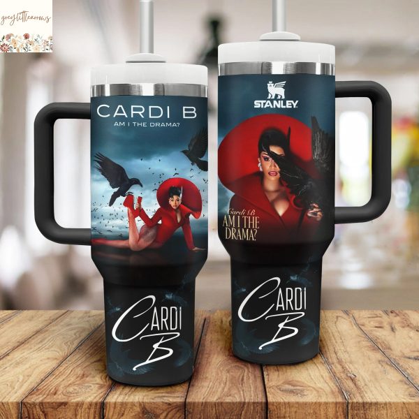 Cardi B Am I The Drama Tumbler With Handle And Straw