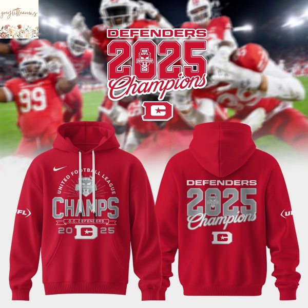 D.C. Defenders United Football League 2025 Champions Hoodie
