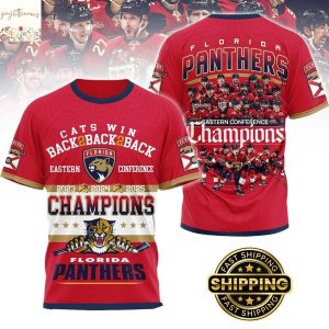 Florida Panther Back 2 Back Eastern Conference 2025 Champs 3D T-Shirt