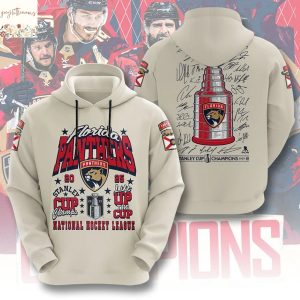 Florida Panthers NHL Stanley Cup 2025 Champions Signature Hoodie