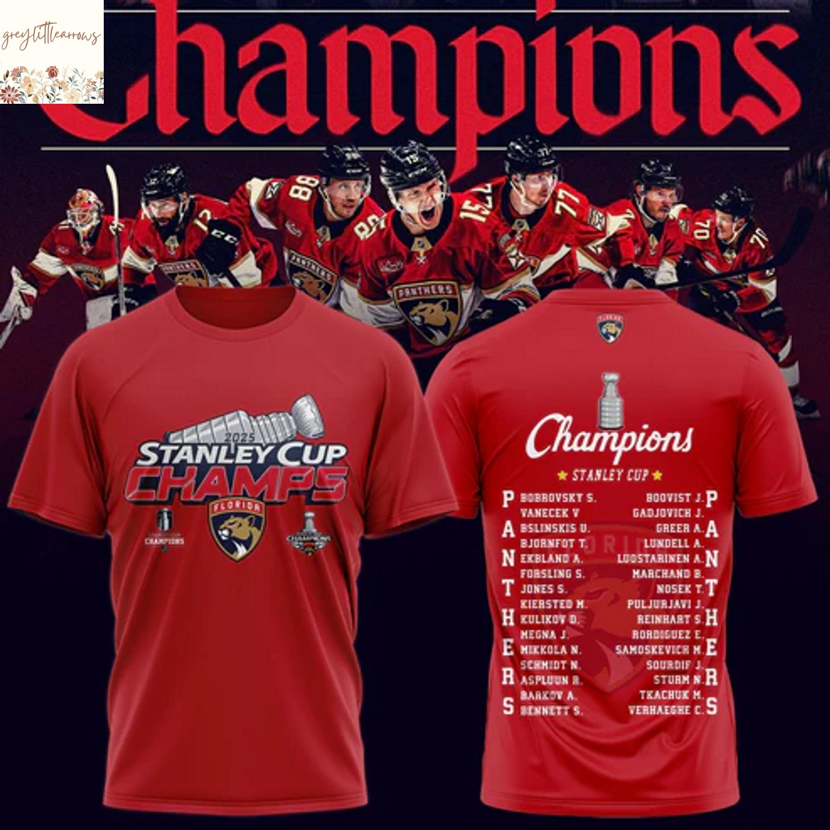 Florida Panthers Stanley Cup Champs 2025 3D T-Shirt Florida Panthers Stanley Cup Champs 2025 3D T-Shirt