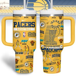 Indiana Pacers Fanatics 2025 Eastern Conference Champions Tumbler With Handle And Straw
