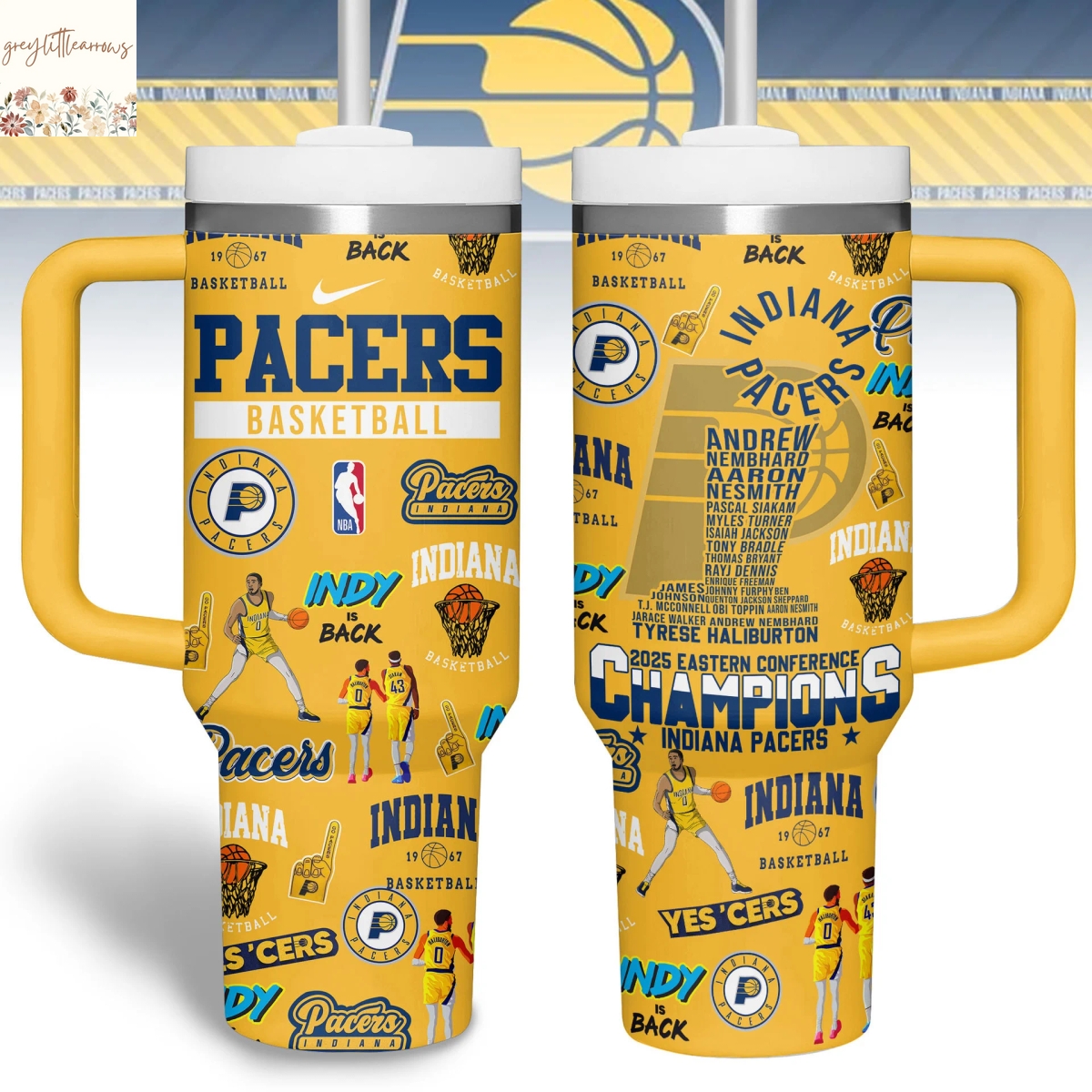 Indiana Pacers Fanatics 2025 Eastern Conference Champions Tumbler With Handle And Straw Indiana Pacers Fanatics 2025 Eastern Conference Champions Tumbler With Handle And Straw