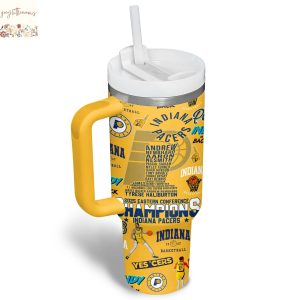 Indiana Pacers Fanatics 2025 Eastern Conference Champions Tumbler With Handle And Straw