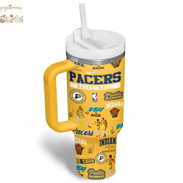 Indiana Pacers Fanatics 2025 Eastern Conference Champions Tumbler With Handle And Straw