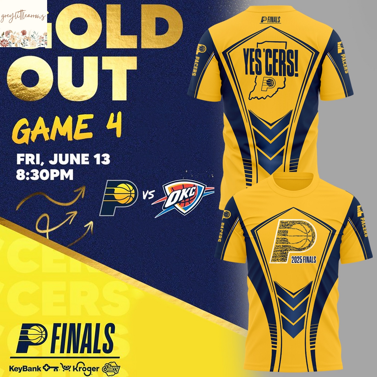 Indiana Pacers Finals 2025 YES CERS 3D T-Shirt Indiana Pacers Finals 2025 YES CERS 3D T-Shirt