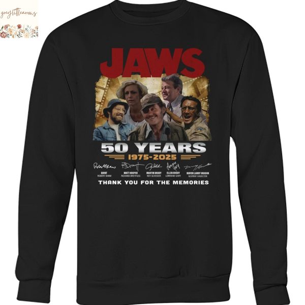 Jaws 50 Years 1975-2025 Signature Thank You For The Memories Unisex T-Shirt