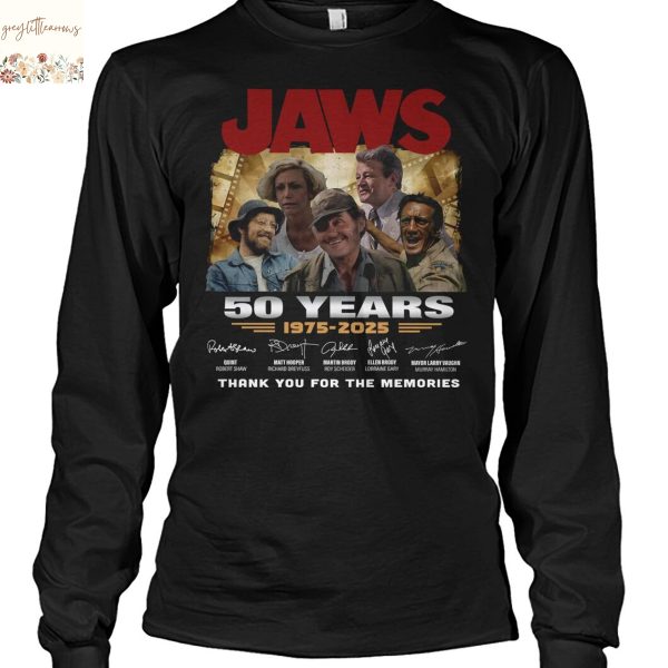 Jaws 50 Years 1975-2025 Signature Thank You For The Memories Unisex T-Shirt