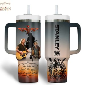 Keith Urban She Laid Her Heart And Soul Right In Your Hands Tumbler With Handle And Straw
