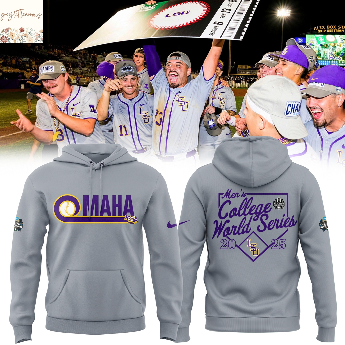 LSU Tigers OMAHA College World Series 2025 Hoodie LSU Tigers OMAHA College World Series 2025 Hoodie