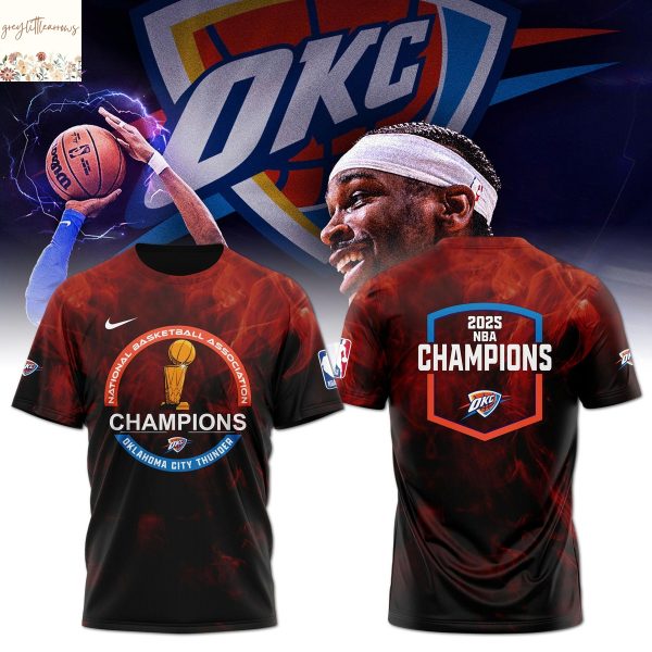 National Basketball Association 2025 Champions OKlahoma City Thunder 3D T-Shirt – Neon