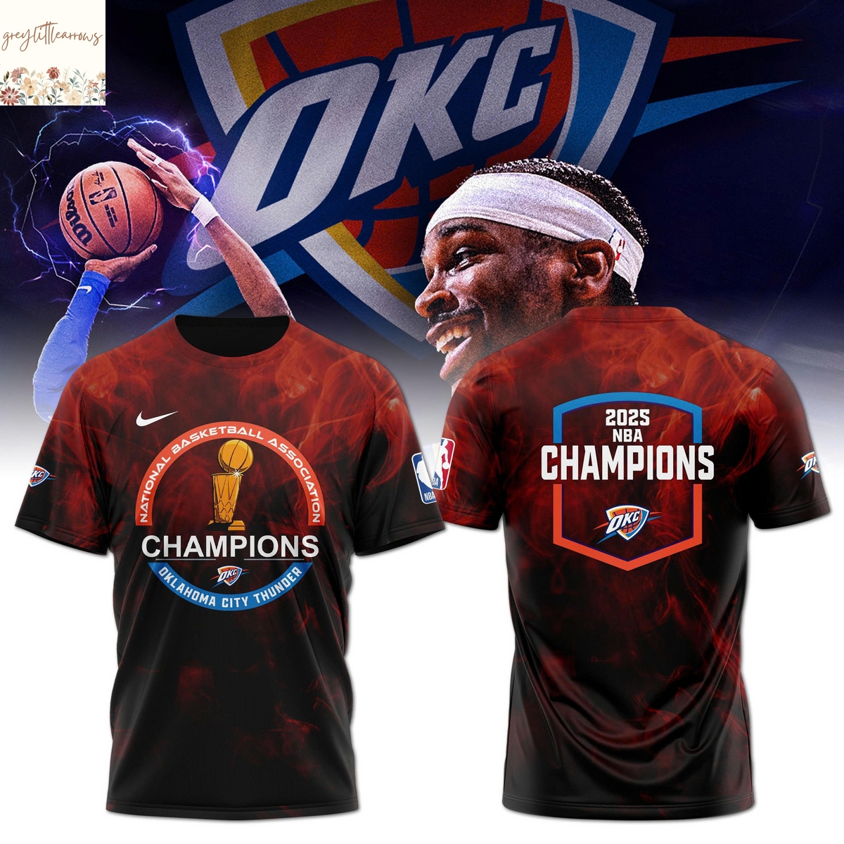 National Basketball Association 2025 Champions OKlahoma City Thunder 3D T-Shirt - Neon National Basketball Association 2025 Champions OKlahoma City Thunder 3D T-Shirt - Neon