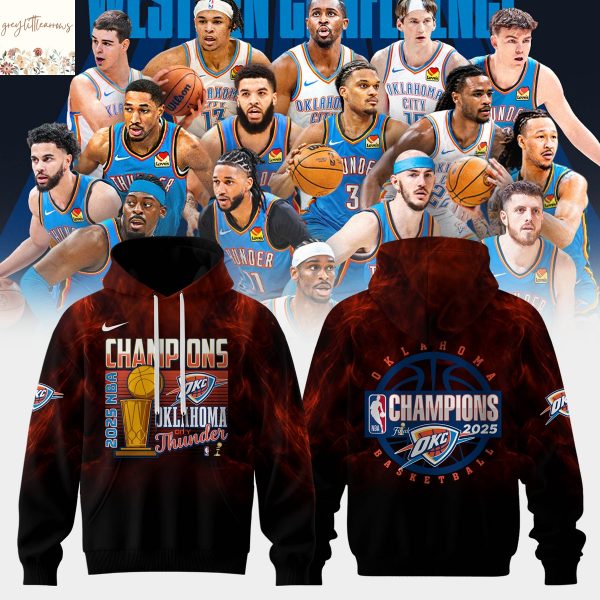 National Basketball Association 2025 Champions OKlahoma City Thunder Hoodie – Neon
