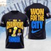 NBA Champions 2025 Oklahoma City Thunder 3D T-Shirt – White