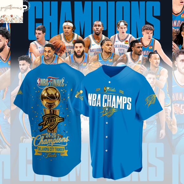 Oklahoma City Thunder 2024-2025 Champions Finals Baseball Jersey