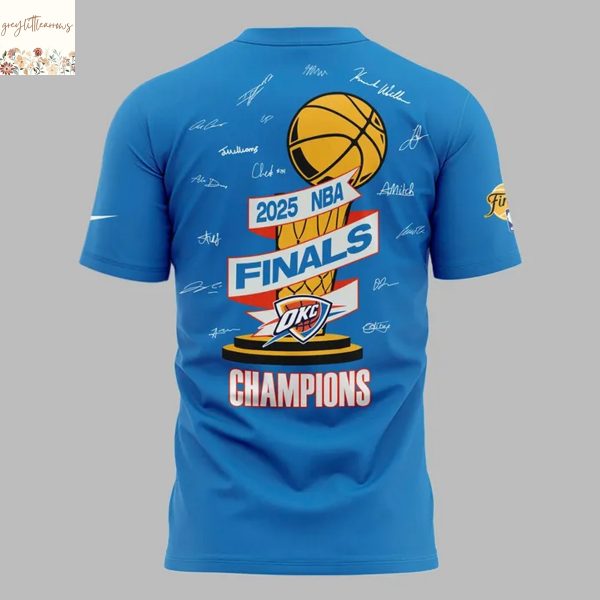 Oklahoma City Thunder Champions NBA Finals 2025 Signature 3D T-Shirt