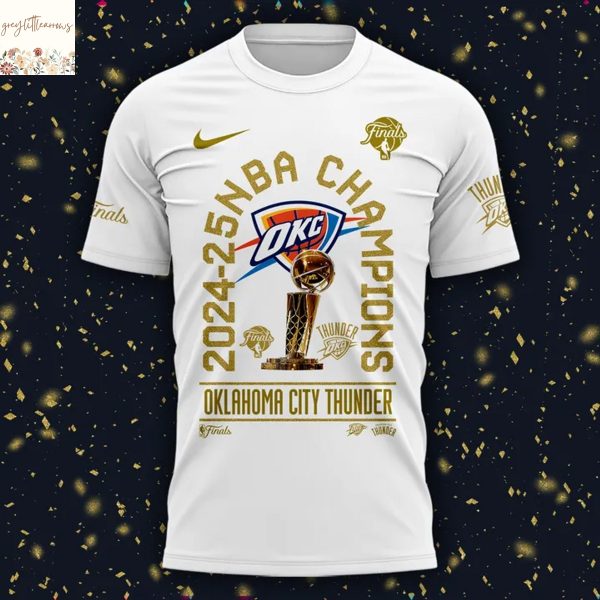 Oklahoma City Thunder Champions X2 2024-2025 Signature 3D T-Shirt