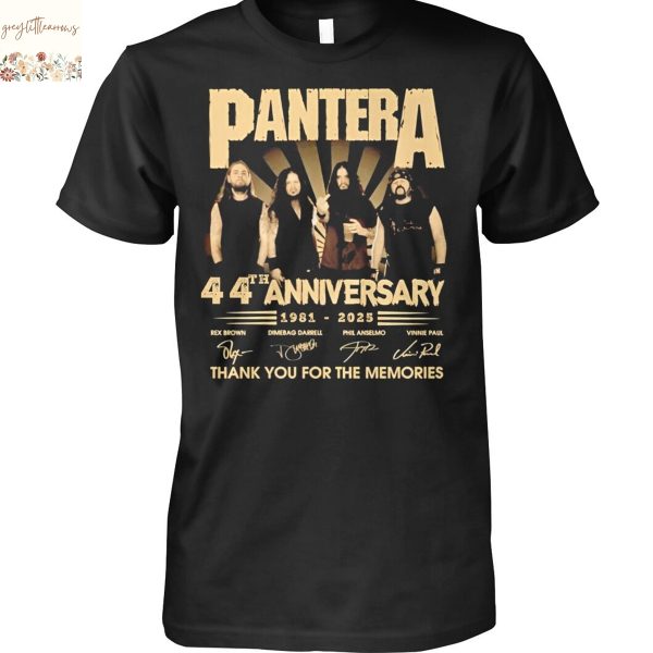 Pantera 44th Anniversary 1981-2025 Signature Thank You For The Memories Unisex T-Shirt