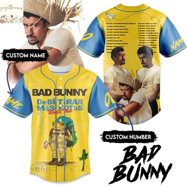 Personalized Bad Bunny Debi Tirar Mas Fotos Baseball Jersey