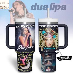 Personalized Dua Lipa Not My Problem Concert 2025 London Tumbler With Handle And Straw