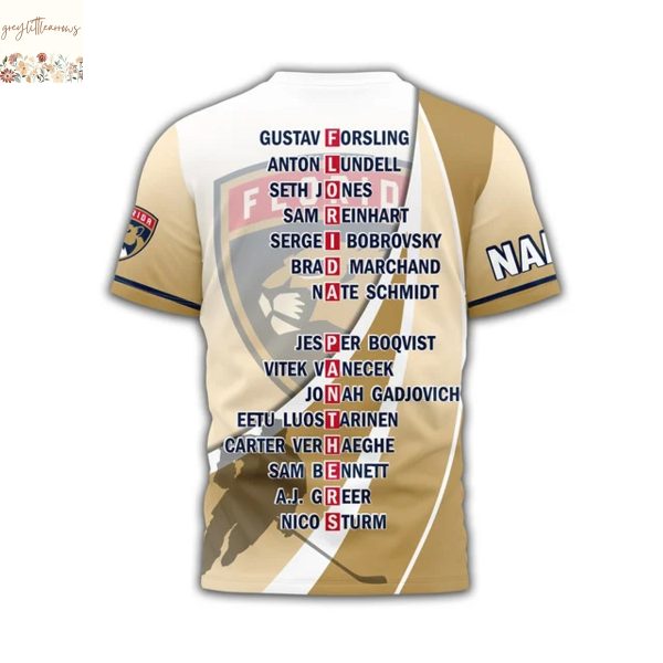 Personalized Florida Panthers Back To Back 2025 Stanley Cup Champions 3D T-Shirt