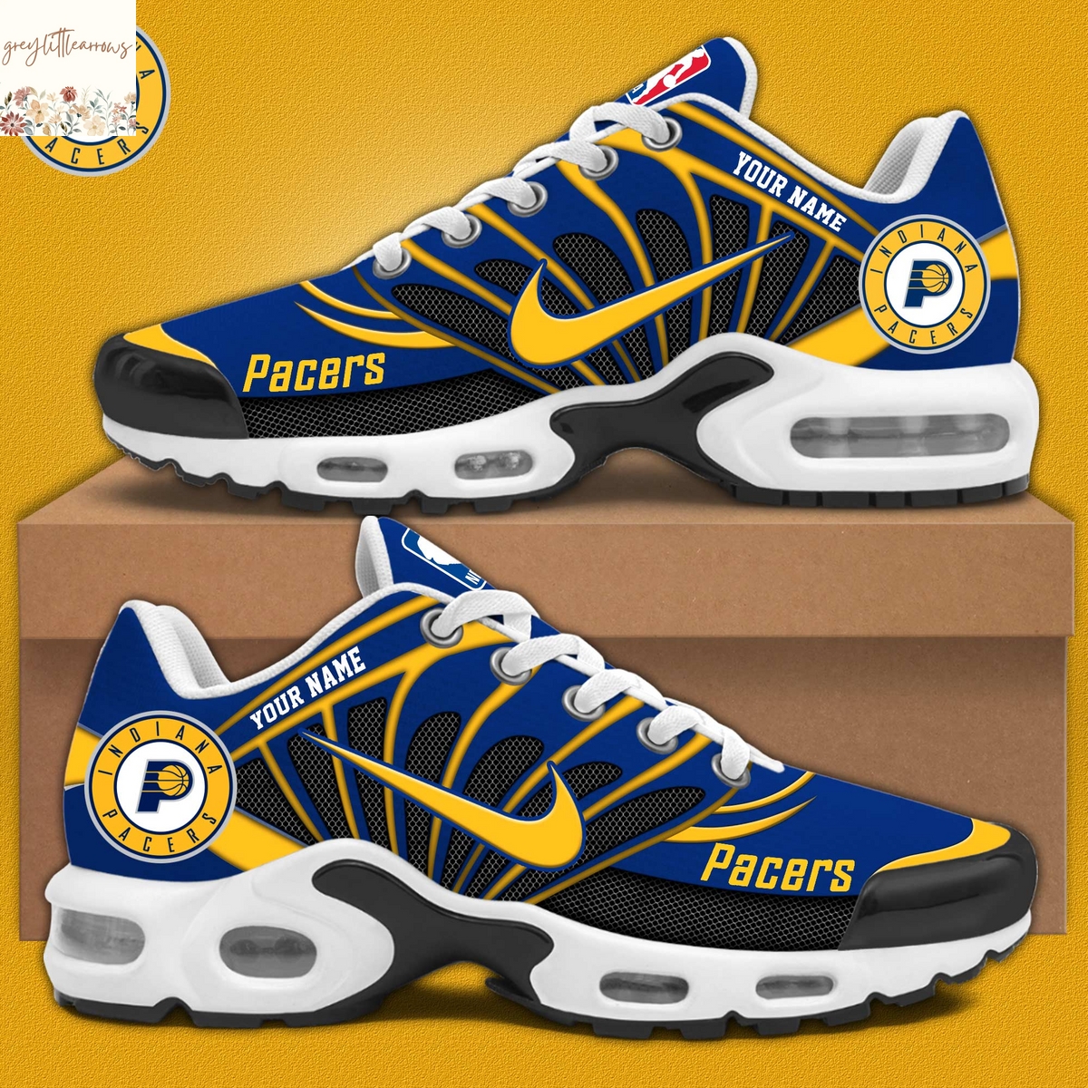 Personalized Indiana Pacers 2025 Air Max Plus Shoes Personalized Indiana Pacers 2025 Air Max Plus Shoes