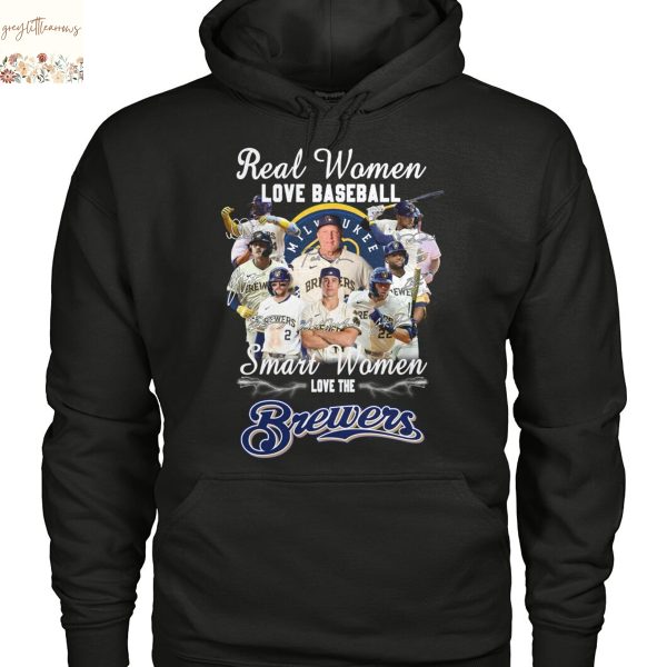 Real Women Love Baseball Smart Women Love The Milwaukee Brewers Signature Unisex T-Shirt