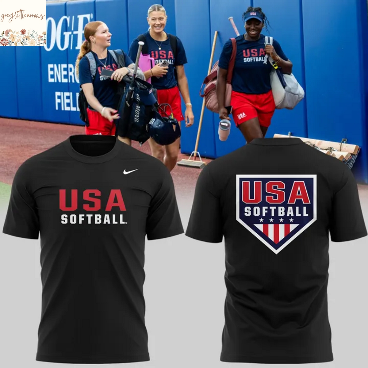 2025 USA Softball 3D T-Shirt - Black 2025 USA Softball 3D T-Shirt - Black