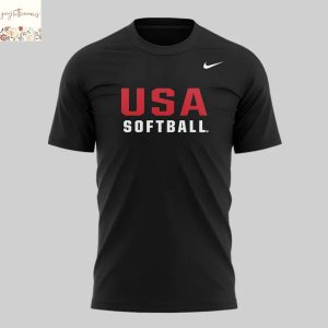 2025 USA Softball 3D T-Shirt – Black