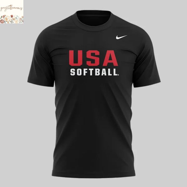 2025 USA Softball 3D T-Shirt – Black