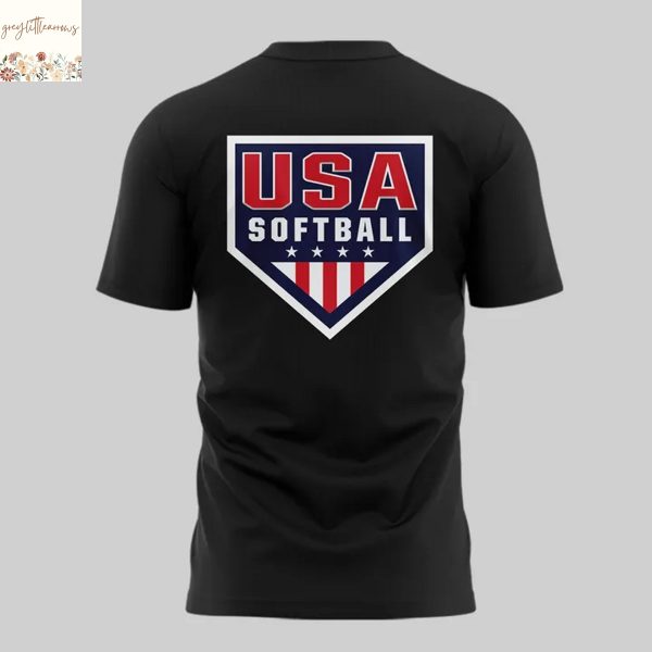 2025 USA Softball 3D T-Shirt – Black