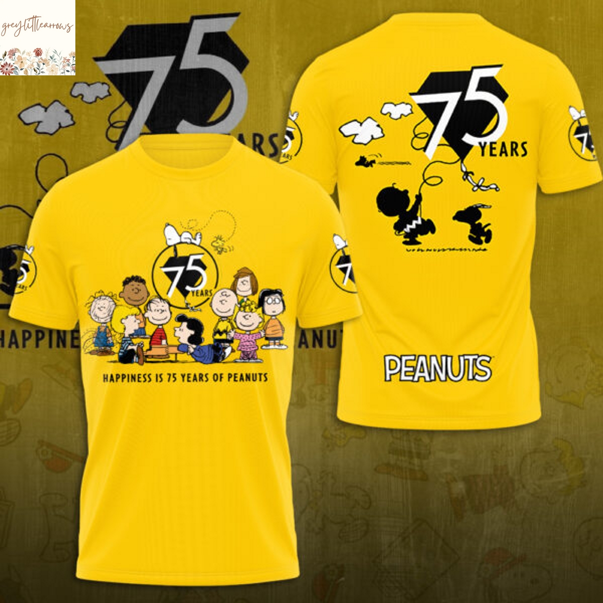 75 Years Peanuts Snoopy Happiness 3D T-Shirt 75 Years Peanuts Snoopy Happiness 3D T-Shirt