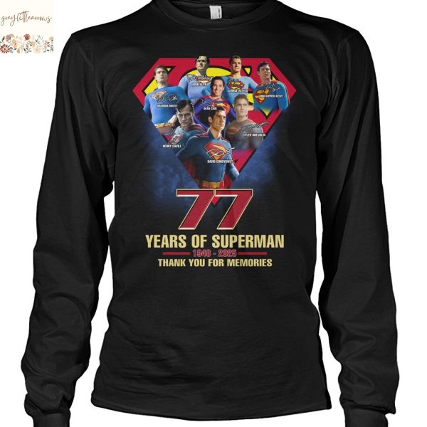 77 Years Of Superman 1948-2025 Signature Thank You For Memories Unsiex T-Shirt
