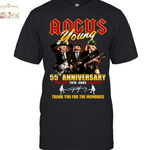 AC DC Angus Young 55th Anniversary Signature Thank You For The Memories Unisex T-Shirt