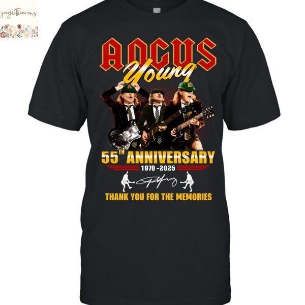 AC DC Angus Young 55th Anniversary Signature Thank You For The Memories Unisex T-Shirt