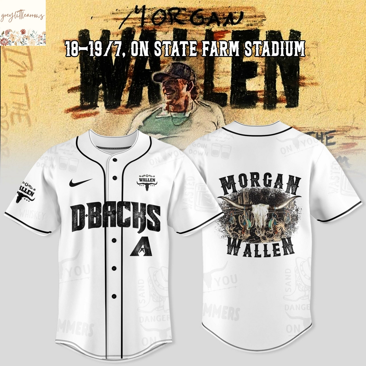 Arizona Diamondbacks x Wallen Morgan Tour Baseball Jersey Arizona Diamondbacks x Wallen Morgan Tour Baseball Jersey