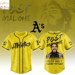 Athletics x Post Malone Tour I Have It I Never Pass It I Work My Magic Baseball Jersey