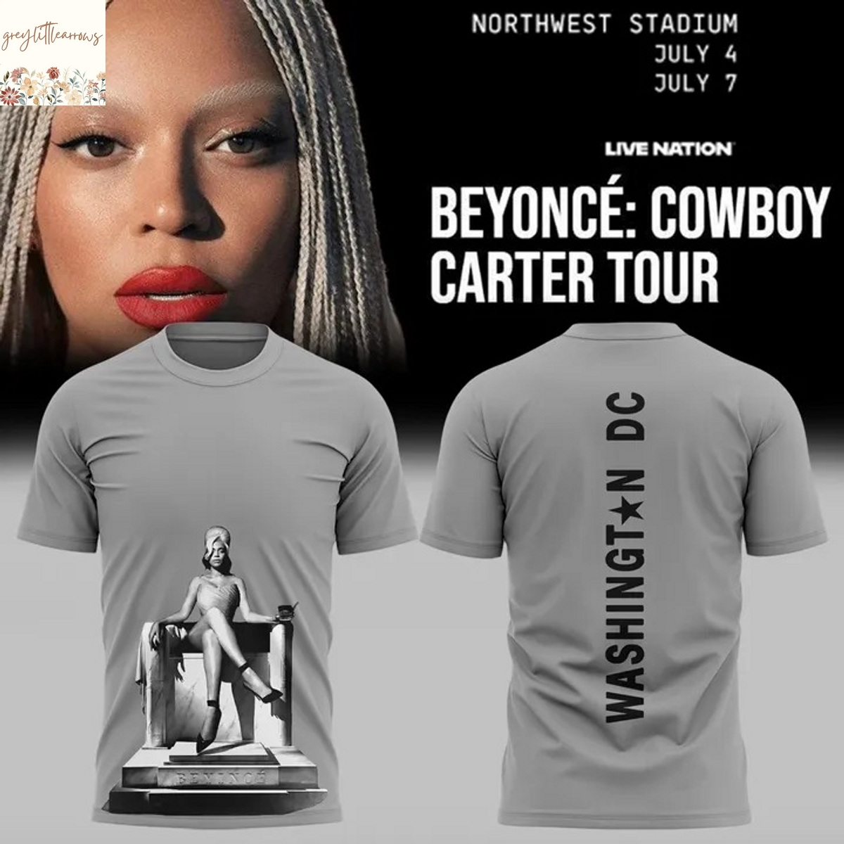 Beyonce Cowboy Carter Tour Washington N DC 3D T-Shirt Beyonce Cowboy Carter Tour Washington N DC 3D T-Shirt