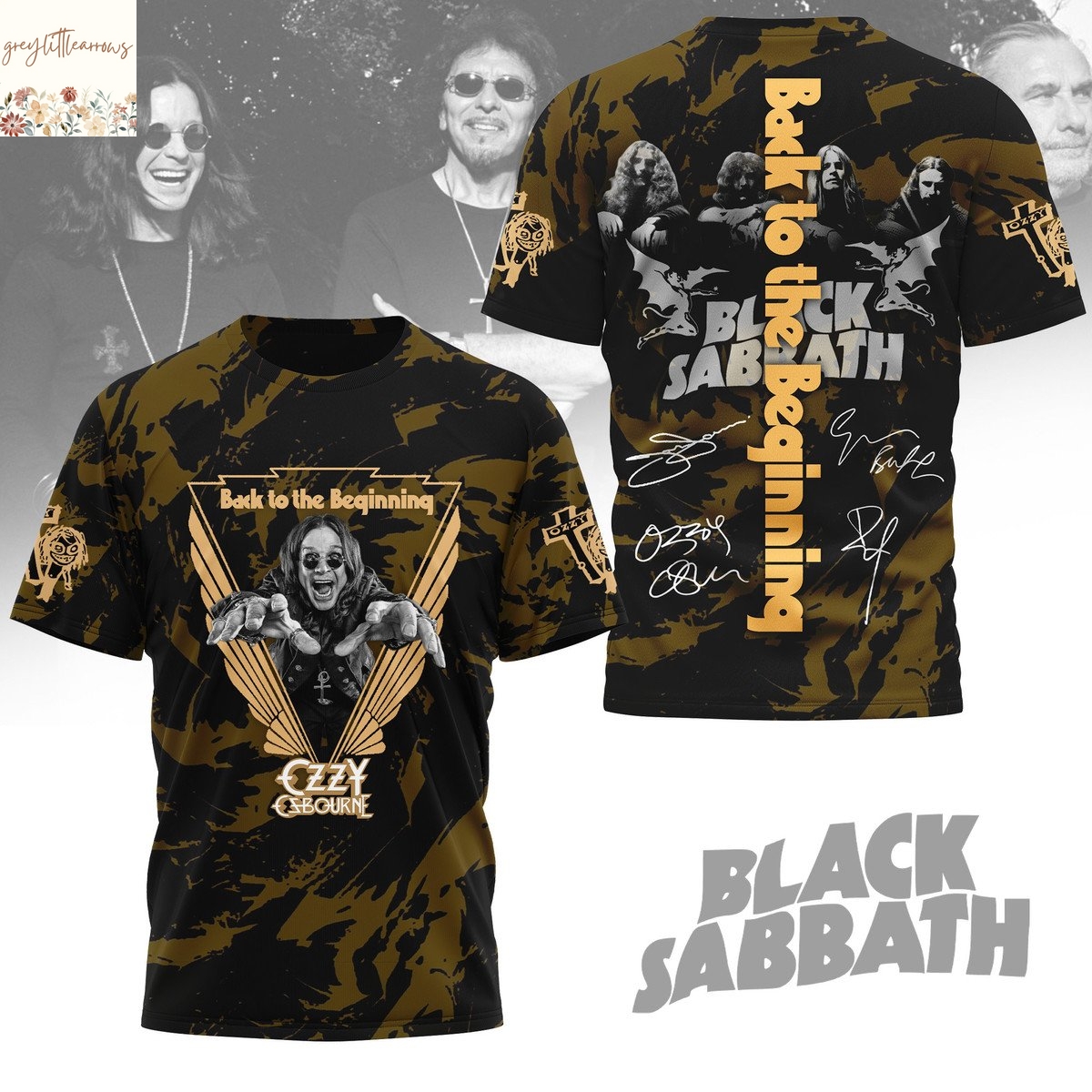 Black Sabbath Back To The Beginning Signature 3D T-Shirt Black Sabbath Back To The Beginning Signature 3D T-Shirt