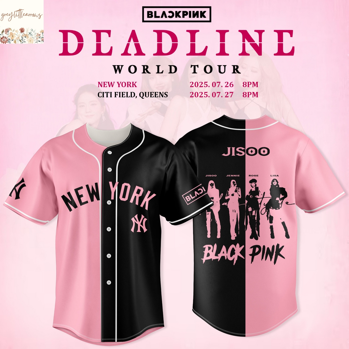Blackpink Jisoo x New York Yankees Deadline World Tour Baseball Jersey Blackpink Jisoo x New York Yankees Deadline World Tour Baseball Jersey
