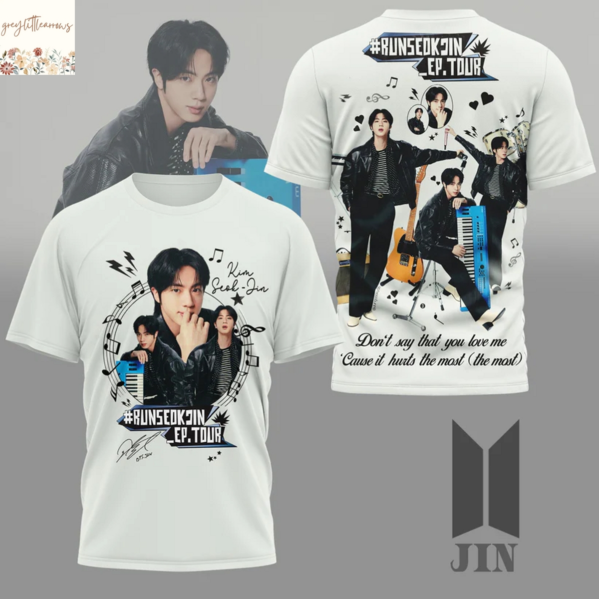BTS Jin Run Runseokjin Ep Tour 2025 3D T-Shirt BTS Jin Run Runseokjin Ep Tour 2025 3D T-Shirt