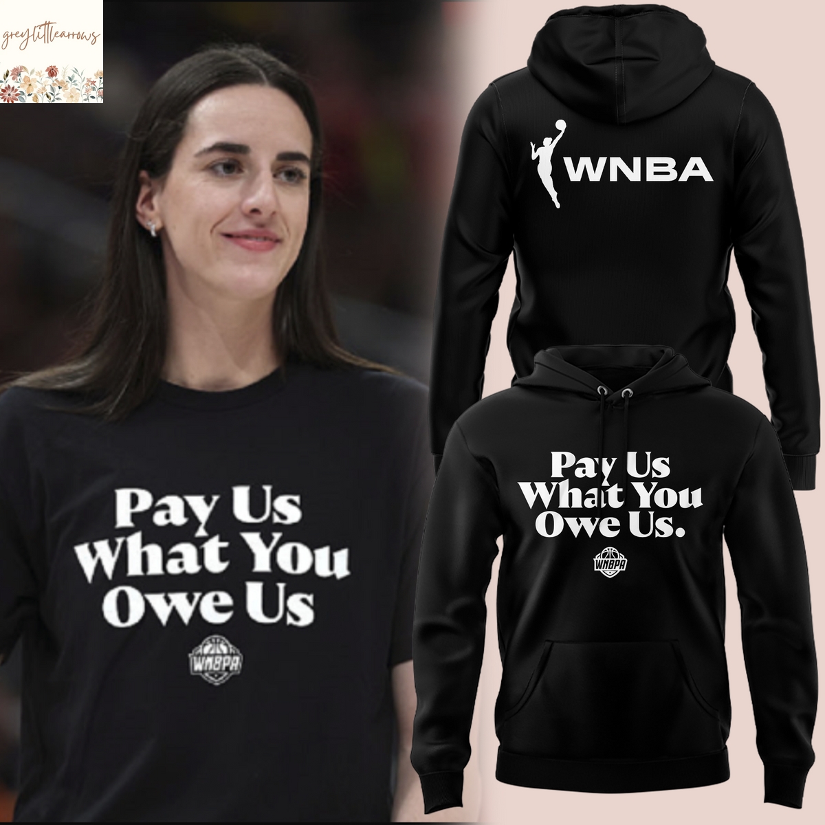 Caitlin Clark Pay Us What You Owe Us WNBA Hoodie Caitlin Clark Pay Us What You Owe Us WNBA Hoodie
